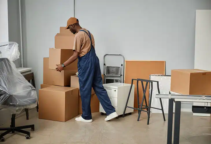 man packing
